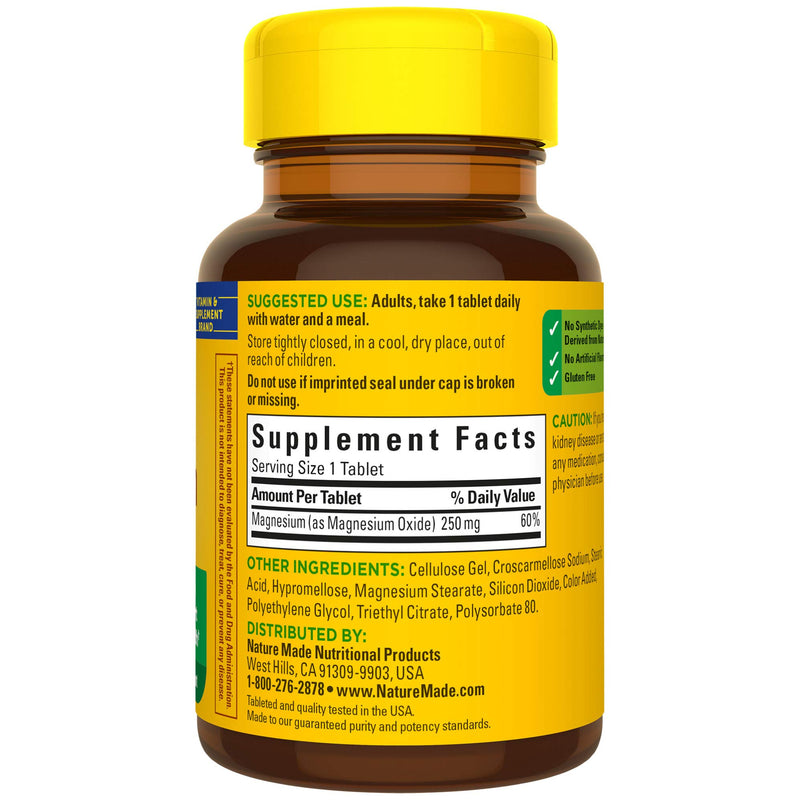 Nature Made Magnesium 250 mg Tablets, 100 Count for Nutrition Support - BeesActive Australia