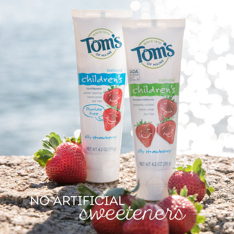 Tom's of Maine Fluoride Free Children's Toothpaste Silly Strawberry 4.2-Ounce (Pack of 3) - BeesActive Australia