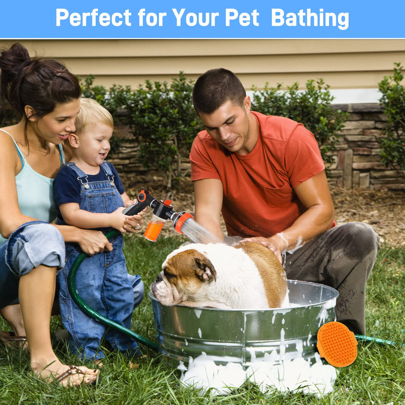 Weewooday 2 Pieces Pet Bathing Tool Set Include Foamer and Dog Rubber Comb, Spray Foamer Wash Foam Sprayer, Pet Bath Brush Rubber Dog Comb for Pets Showering (Orange) - BeesActive Australia