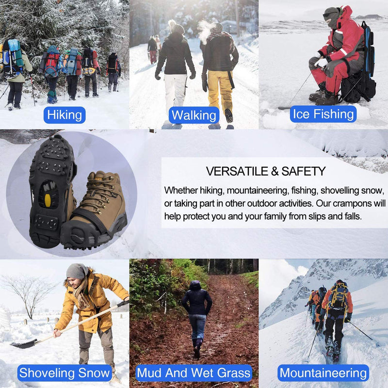 Ice Cleats Snow Traction Cleats for Walking on Snow and Ice Anti Slip Ice Cleats for Shoes and Boots Ice Spikes Crampons for Snow Boots Shoes Men Women X-Large (10-13 men/11.5-14 women) - BeesActive Australia