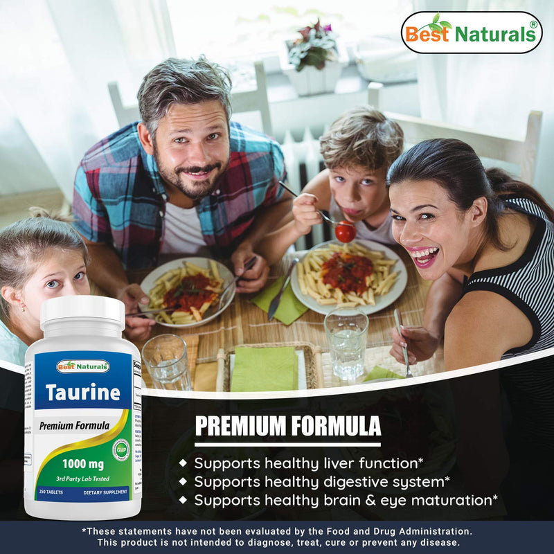 Best Naturals Taurine 1000 Mg Tablet, 250 Count (250 Count (Pack of 1)) - BeesActive Australia