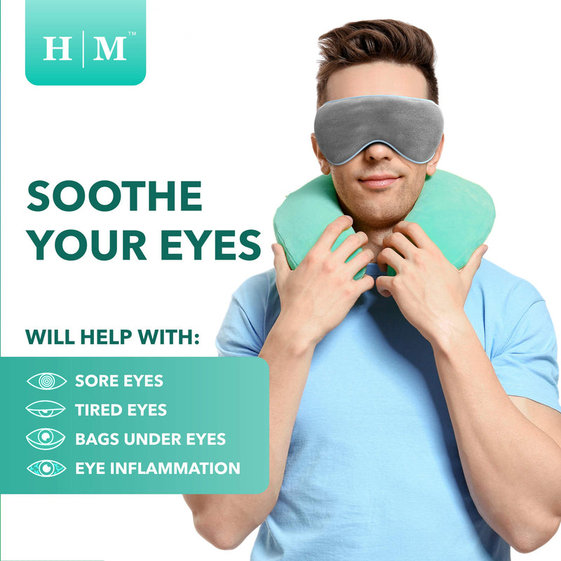 Heated Eye Mask For Dry Eyes - Microwave Activated Warm Eye Compress Treats Blepharitis & Styes - Our Plush, Warm Compress for Eyes Includes a Adjustable Strap & Pouch For Your Dry Eye Mask - HM Mask - BeesActive Australia