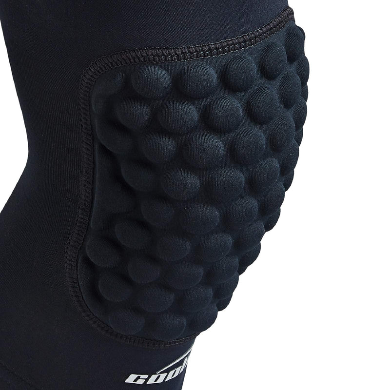 [AUSTRALIA] - COOLOMG Pad Crash Proof Antislip Basketball Leg Knee Short Sleeve Protector Gear (1 Piece) Medium Black 