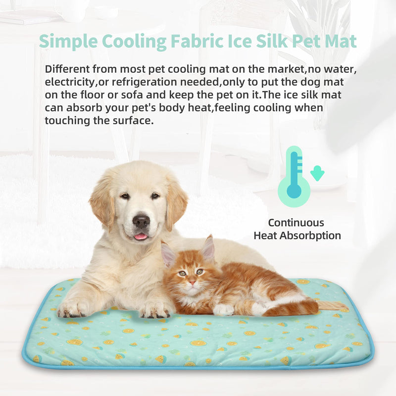 NWK Pet Cooling Mat - Ice Silk Cooling Mat for Dogs & Cats, Portable & Washable Pet Cooling Blanket, Car Seats, Beds and More in Summer, Keep Pet Cool from Heatwave Green Fruit Large - BeesActive Australia