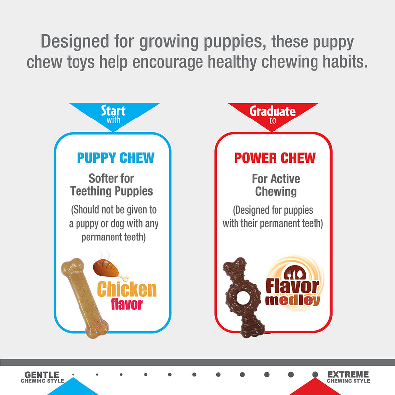 Nylabone Puppy Chew Ring Bone Chicken Medium/Wolf Flavor Medley & Chicken Flavor X-Small/Petite (1 Count) - BeesActive Australia
