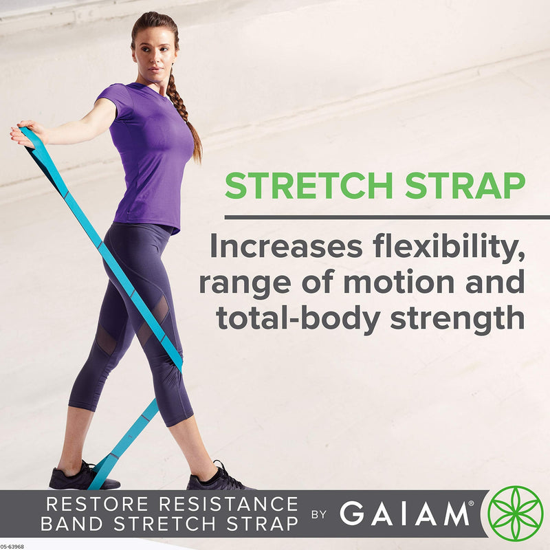 Gaiam Restore Stretch Band Strap - Elastic Stretching Strap with Loops for Medium Resistance Stretch Assist on Leg, Hamstring, Exercise/Fitness/Workout, Physical Therapy - BeesActive Australia