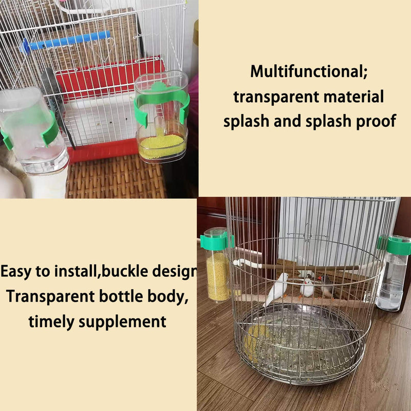 Automatic Parrot Feeder Drinker Hanging Spill-Proof Water Cup No Mess Feeder Food Feeding Parrot Seed Tube Automatic Feeding for Budgies Finch and Other Bird Rabbits 2 Pcs - BeesActive Australia