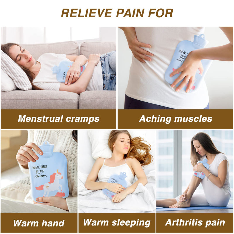 Hot Water Bottle, Warm Water Bag Rubber Hot Water Pouch with Extra Long Soft Plush Hand Waist Warmer Cover, Cute Panda Hot Water Bag for Pain Relief from Arthritis, Headaches, Hot and Cold Therapy Grey Panda - BeesActive Australia