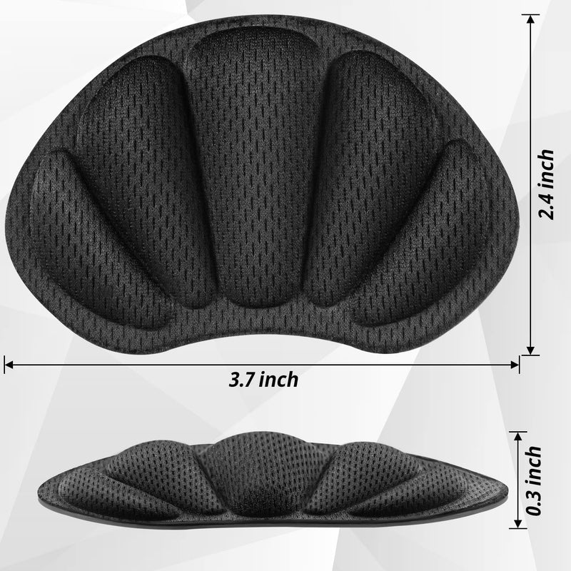 Heel Cushion Pads, 8 Pcs Mesh Self-Adhesive Heel Cushion Inserts for Back of Heel, Heel Grips Pads Prevent Shoes Too Big for Women Men, Black - BeesActive Australia