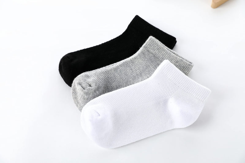 Boys Girls Toddler Ankle Socks 12 Packs No Show Cotton Kids Socks Cushion Thin Black X-Large - BeesActive Australia