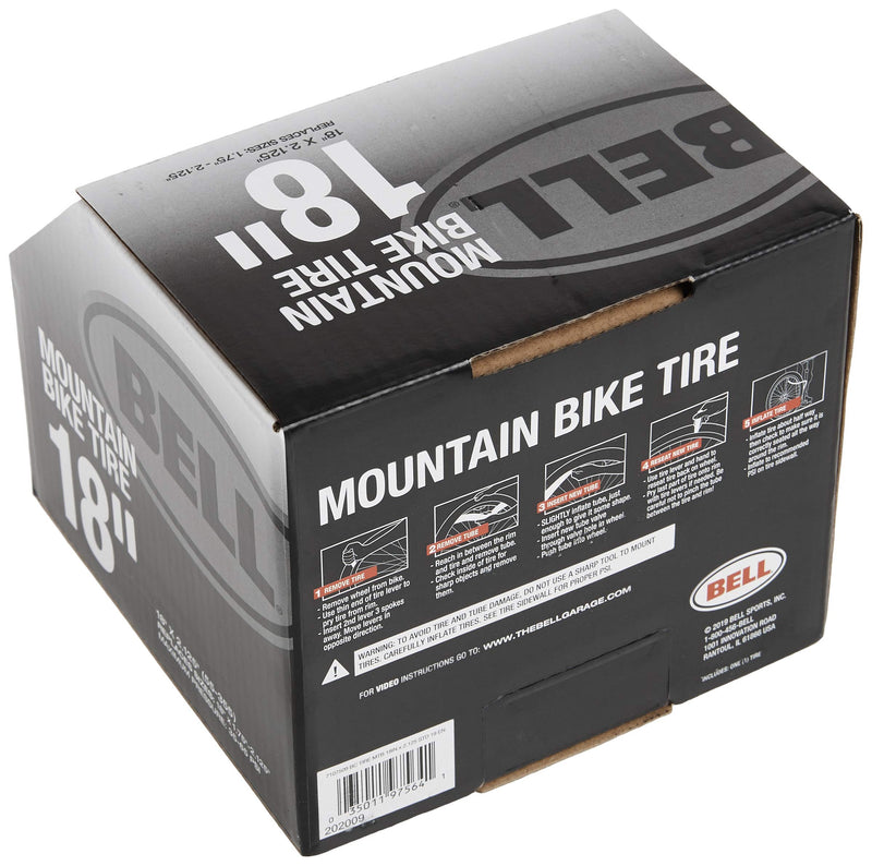 Bell Mountain Bike Tires in Standard or Flat Defense 18" x 1.75 - 2.125" 7091036 Mountain Bike Tire, 18" X 1.75-2.125", Black - BeesActive Australia