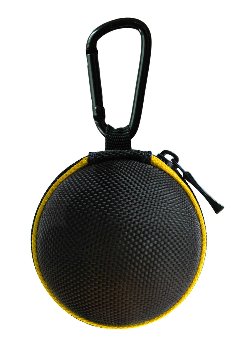 [AUSTRALIA] - Ballsak Sport - Yellow/Black - Clip-on Cue Ball Case, Cue Ball Bag for Attaching Cue Balls, Pool Balls, Billiard Balls, Training Balls to Your Cue Stick Bag Extra Strong Strap Design! 