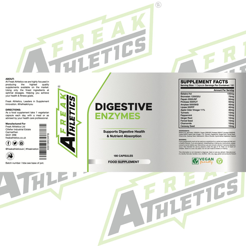 Digestive Enzyme Supplements - 180 Capsules Digestive Enzymes with Plant Based Ingredients - Supports Gut and Daily Digestive Health - BeesActive Australia