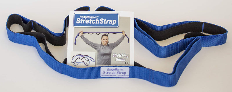 RangeMaster Stretch Strap with Exercise Guide│ Versatile Multi-Loop Strap Perfect for Yoga, Pilates, and Physical Therapy │ Portable │ Helps Improve Flexibility Blue - BeesActive Australia