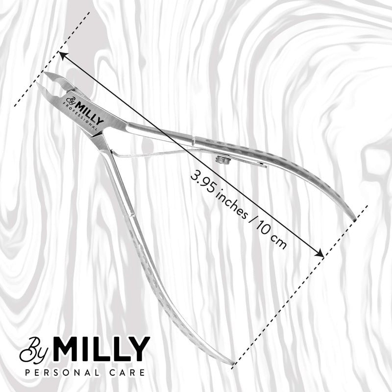 By MILLY Professional Cuticle Trimmer - All Stainless Steel - Sharp Blades - Cuticle Nipper, Cutter & Remover for Manicure And Pedicure - Essential Nail Tool for Home, Spa or Saloon - (Silver) Silver - BeesActive Australia