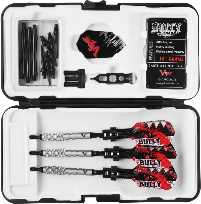 [AUSTRALIA] - Viper Bully 80% Tungsten Soft Tip Darts with Storage/Travel Case, 18 Grams Medium Knurling 