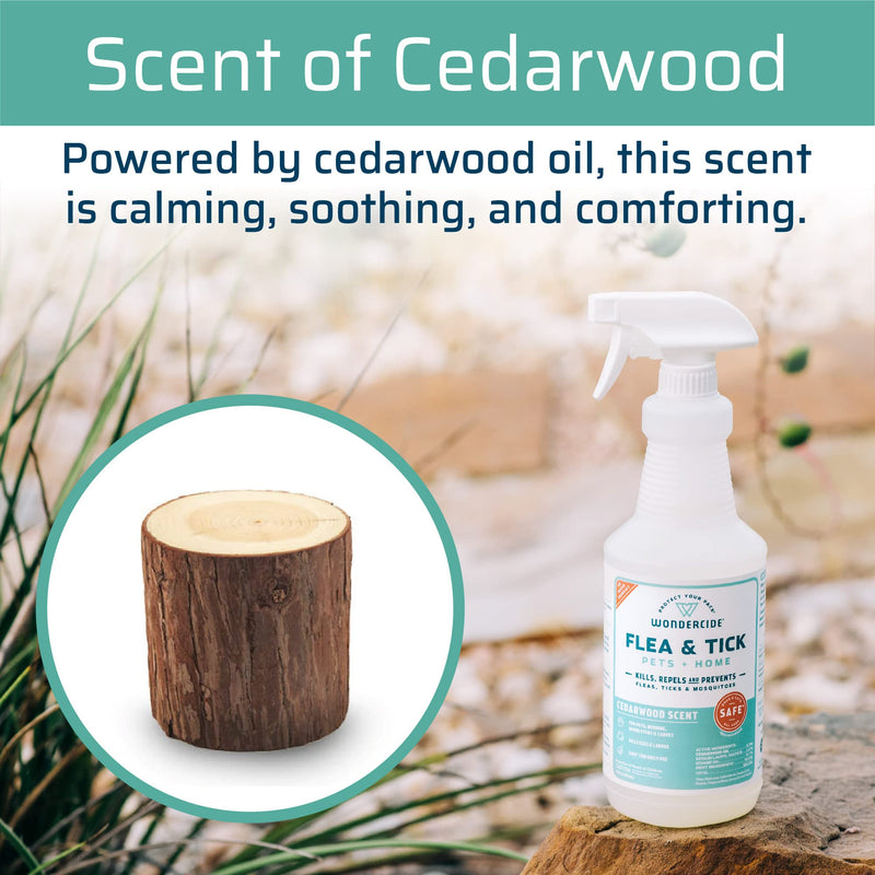 Wondercide - Flea, Tick and Mosquito Spray for Dogs, Cats, and Home - Flea and Tick Killer, Control, Prevention, Treatment - with Natural Essential Oils - Powered by Plants - Pet and Family Safe - 4 oz 2-Pack Cedarwood & Lemongrass - BeesActive Australia