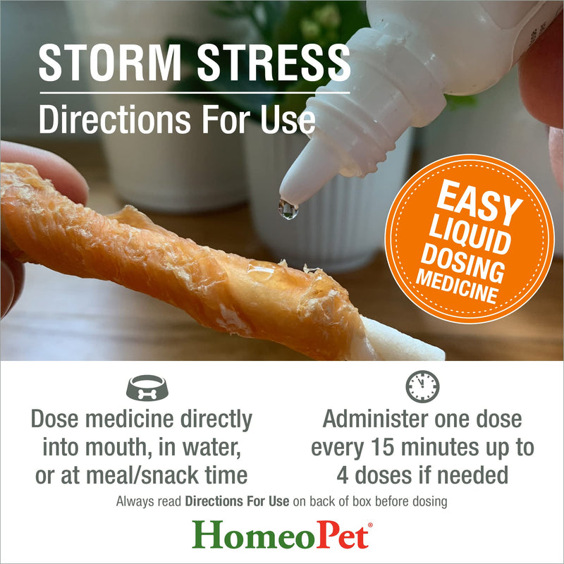 HomeoPet Storm Stress, Storm Anxiety Relief for Dogs, Cats, and Other Small Animals, 15 Milliliters 20 to 80-Pound - BeesActive Australia