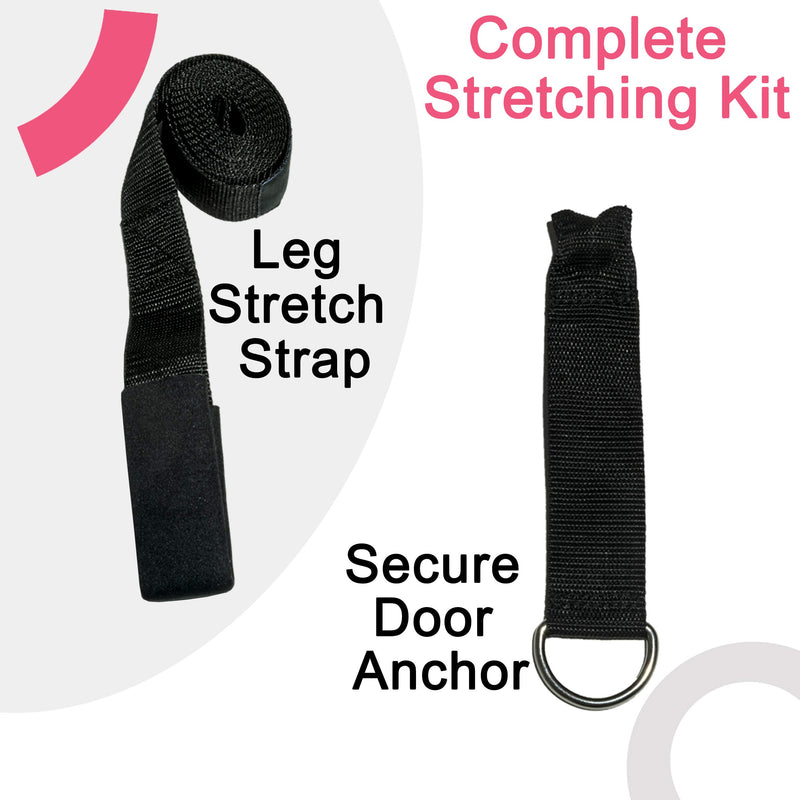 [AUSTRALIA] - Leg Stretcher, Door Flexibility & Stretching Leg Strap, Stretch Strap with Door Anchor to Improve Leg Stretching - Door Flexibility Trainer with Carrying Pouch for Cheer, Ballet, Dance Leg Stretcher 