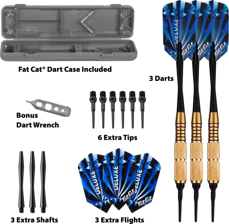 [AUSTRALIA] - Fat Cat Deluxe Soft Tip Darts with Storage/Travel Case, 16 Grams 
