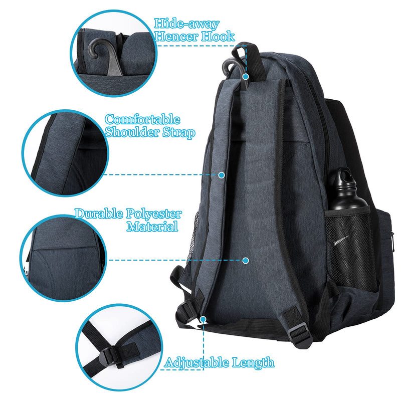 Himal Outdoors Tennis Backpack Tennis Bag - Large Storage Holds 2 Rackets and Necessities With Tennis,Pickleball,Racketball,Suitble for Women,Men and Teenagers Blue Grey - BeesActive Australia
