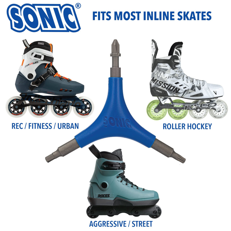 SONIC Pro Inline Skate Tool - 9 Essential Tools - 4 mm Hex and T25 Torx - Bearing Pusher and Extractor - BeesActive Australia