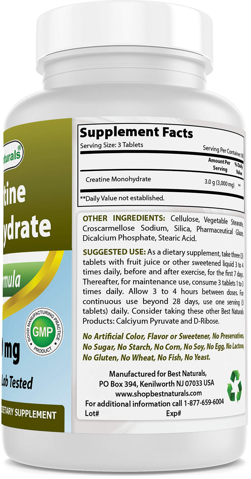 Best Naturals Creatine 1000 mg 240 Tablets - BeesActive Australia