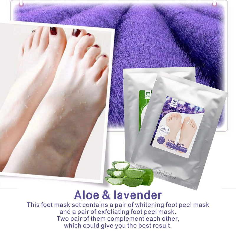 Foot Mask 2 Pairs Foot Peel Mask Exfoliating Booties Peeling Away Calluses and Dead Skin Cells Make Your Feet Smooth and Soft - BeesActive Australia