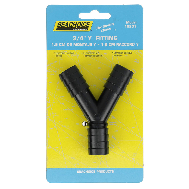 Seachoice 18231 3-Way Y Fitting – Fits 3/4 Inch ID Hose – Black Plastic - BeesActive Australia