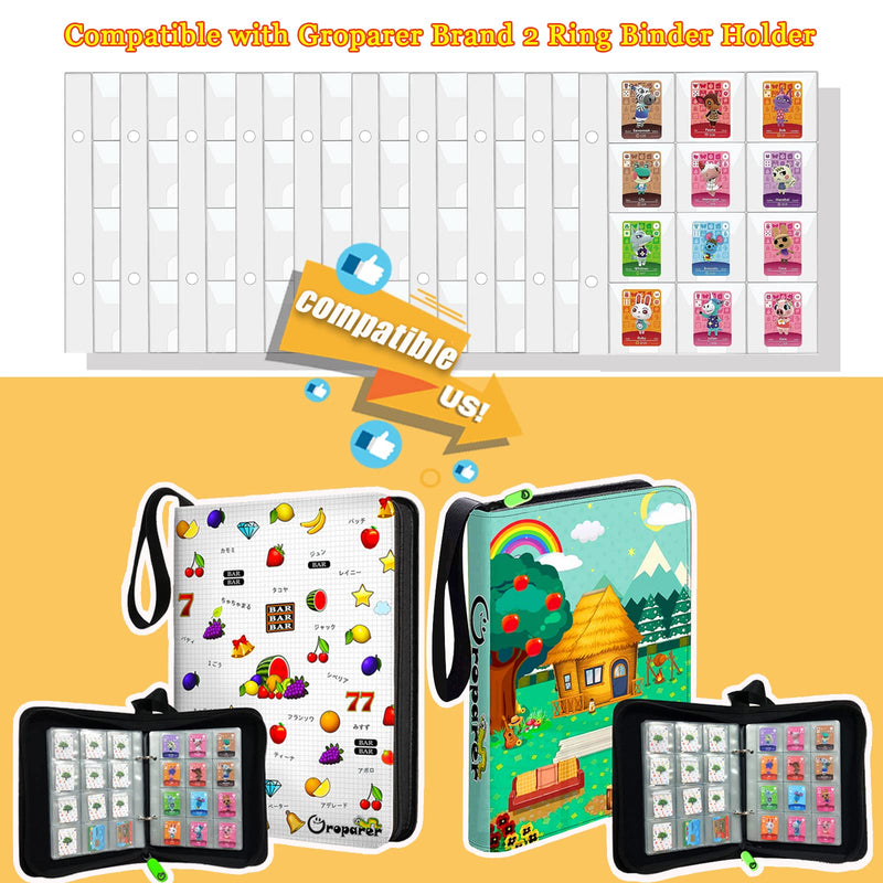 10 Page Extra Expansion Binder Sleeves for Animal Crossing Mini Amiibo Cards Binder, ACNH NFC Tag Game Mini Cards Binder Sleeves Packs - BeesActive Australia