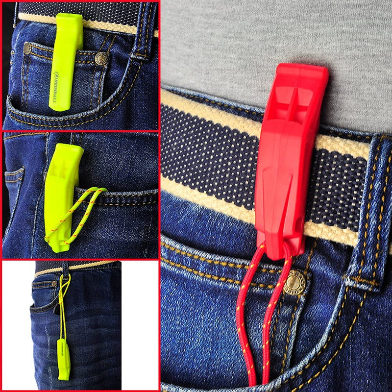 HEIMDALL Emergency Whistle with Lanyard for Safety Boating Camping Hiking Hunting Survival Rescue Signaling Red, Yellow - BeesActive Australia