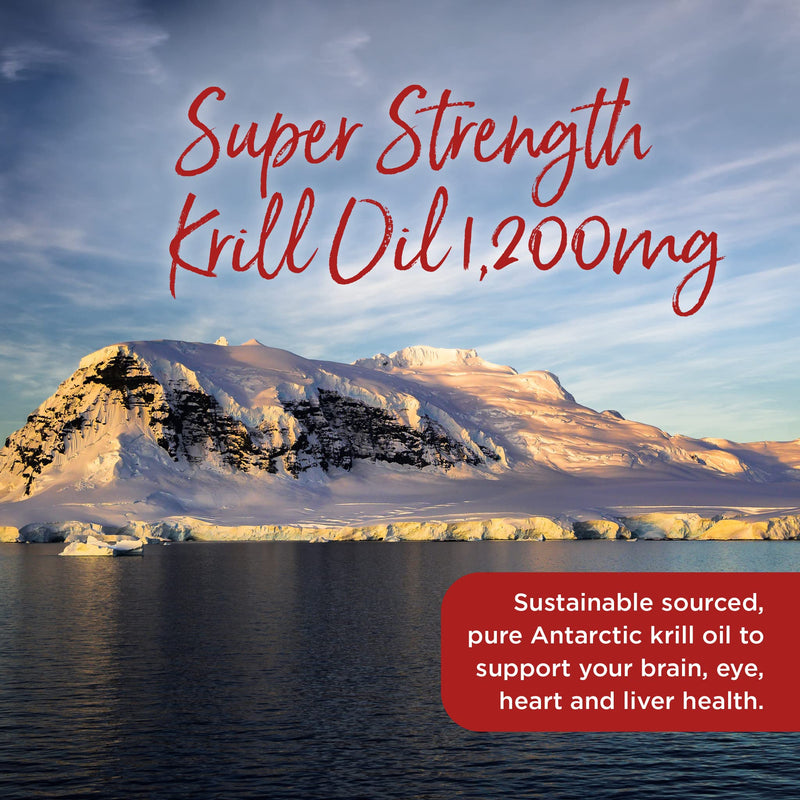 Healthspan Krill Oil 1,200mg | Super Strength | 60 Capsules | Sustainably Sourced | Vanilla Flavoured | Astaxanthin | Marine Phospholipids - BeesActive Australia