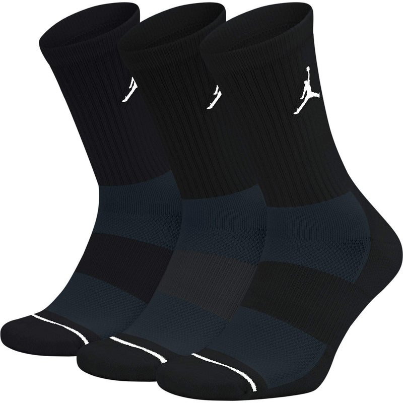 Nike Jordan Jumpman Dri-Fit Crew Socks 3 Pack Multi SX5545-011 8-12 Black/White - BeesActive Australia
