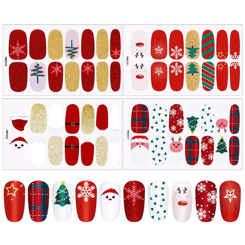 8 Sheets Valentine Nail Stickers Strip Nail Polish Sticker Full Nail Wrap Adhesive Nail Decals with Nail File for Women Girls Valentine's Day Wedding Nail Art Decoration (Classic Style) Classic - BeesActive Australia