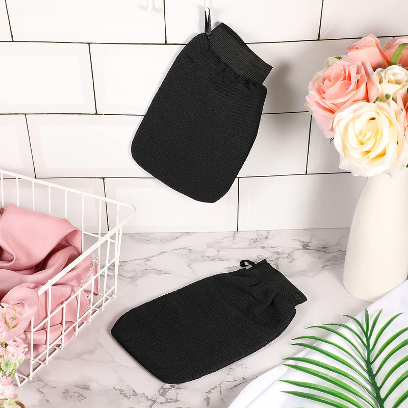 2 Pieces Exfoliating Mitt Deep Body Bath Mitt Body Scrubbing Glove Hammam Scrubbing Glove Dead Skin Removal for Man Women Bath Shower Spa Brush - BeesActive Australia
