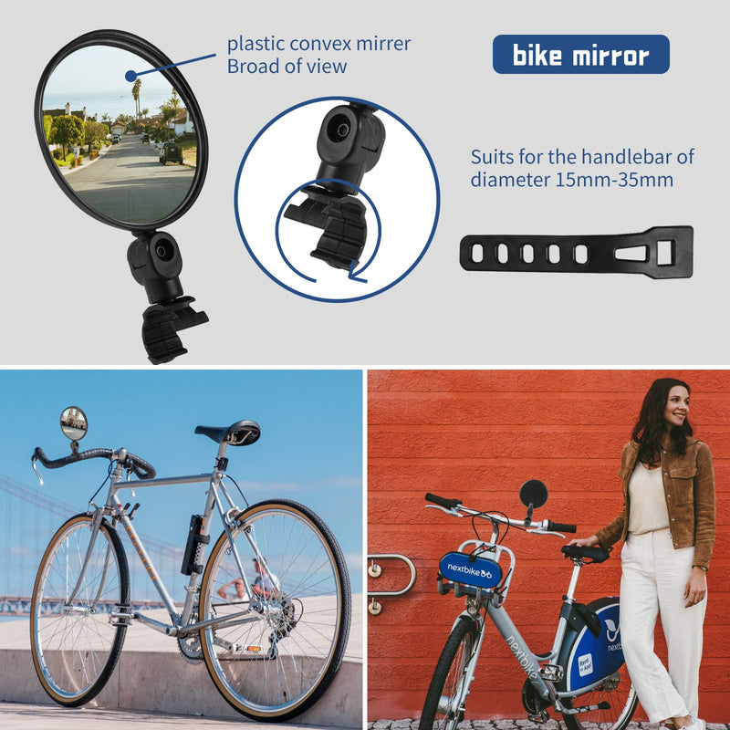 6 Pack Bike Accessories, Bike Lights Front and Back(USB Cable Included), 360° Rotation Bike Phone Mount, 1 Bike Mirror for Handlebars, 1 Pack Bike Water Bottle Holder and 1 Bicycle Bell - BeesActive Australia