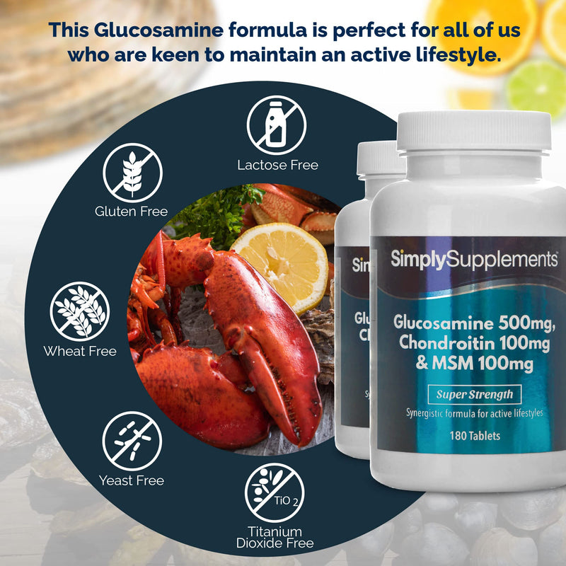 Glucosamine, Chondroitin & MSM | Comprehensive Formula to Support an Active Lifestyle | 2X 180 Tablets | Manufactured in The UK - BeesActive Australia