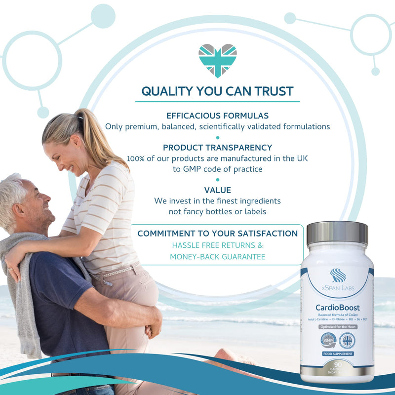 CardioBoost 90 Capsules – a Precise Balance of CoQ10, D-Ribose, Acetyl L-Carnitine, B Vitamins & Medium Chain Triglycerides for Normal Heart Function and to Reduce Tiredness & Fatigue - BeesActive Australia