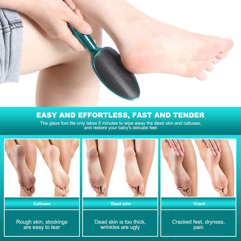 FURENYANGG Foot File Callus Remover,Glass Foot Filer for Dead Skin,Original Design Innovative 3D Curved Nano Glass,Professional Foot Care Pedicure Tools,Home Salon Quality,Wet and Dry Feet - BeesActive Australia