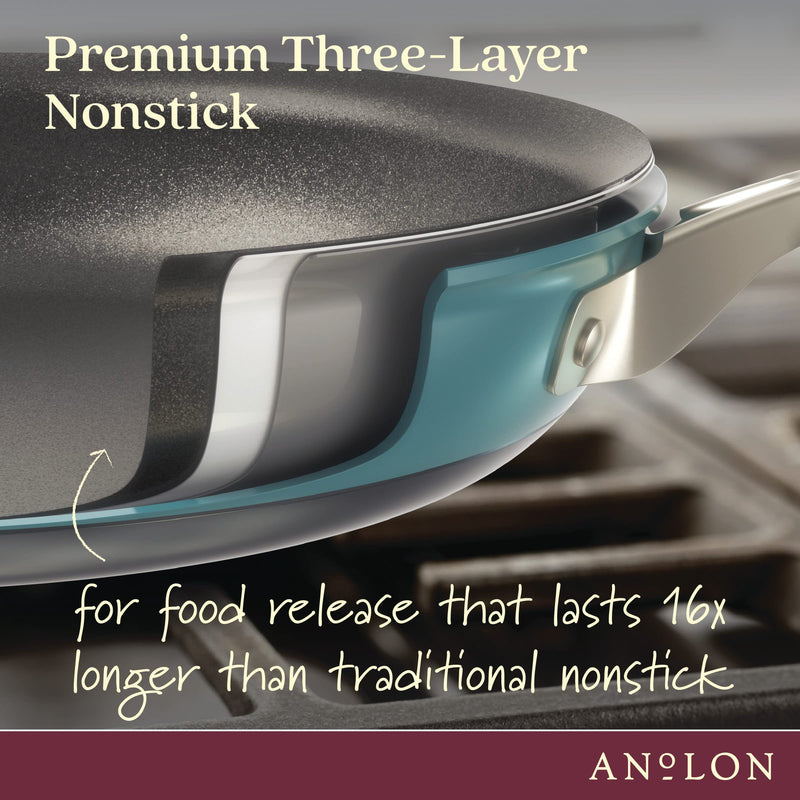 Anolon Achieve Hard Anodized Nonstick Frying Pan/Skillet, 8.25 Inch, Teal Skillet (8.25-Inch) - BeesActive Australia