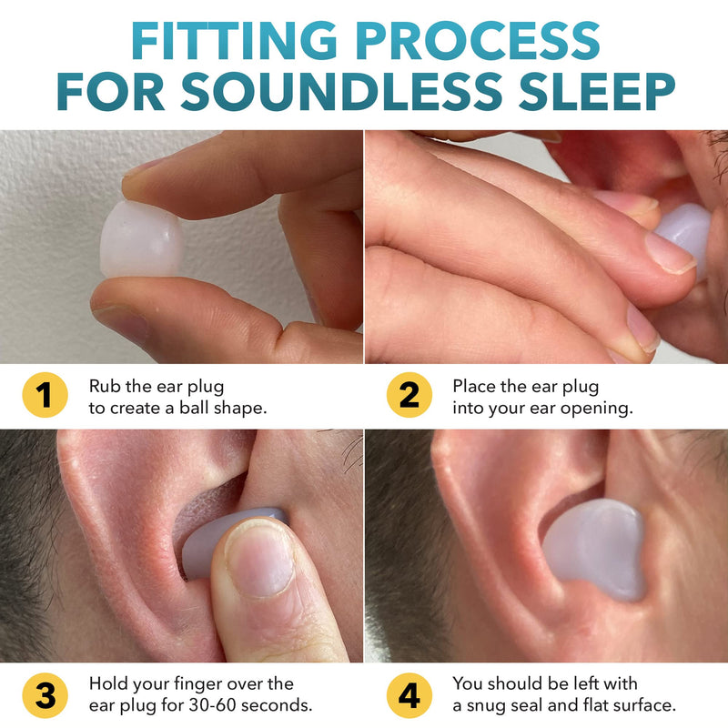 Silicone Ear Plugs for Sleeping – 6 Pairs of Noise Cancelling Ear Plugs – Offering Snoring Relief & Protection from Other Loud Noises, with Our Sleep Ear Plugs - UK Brand, SleepDreamz® White 12 Count (Pack of 1) - BeesActive Australia