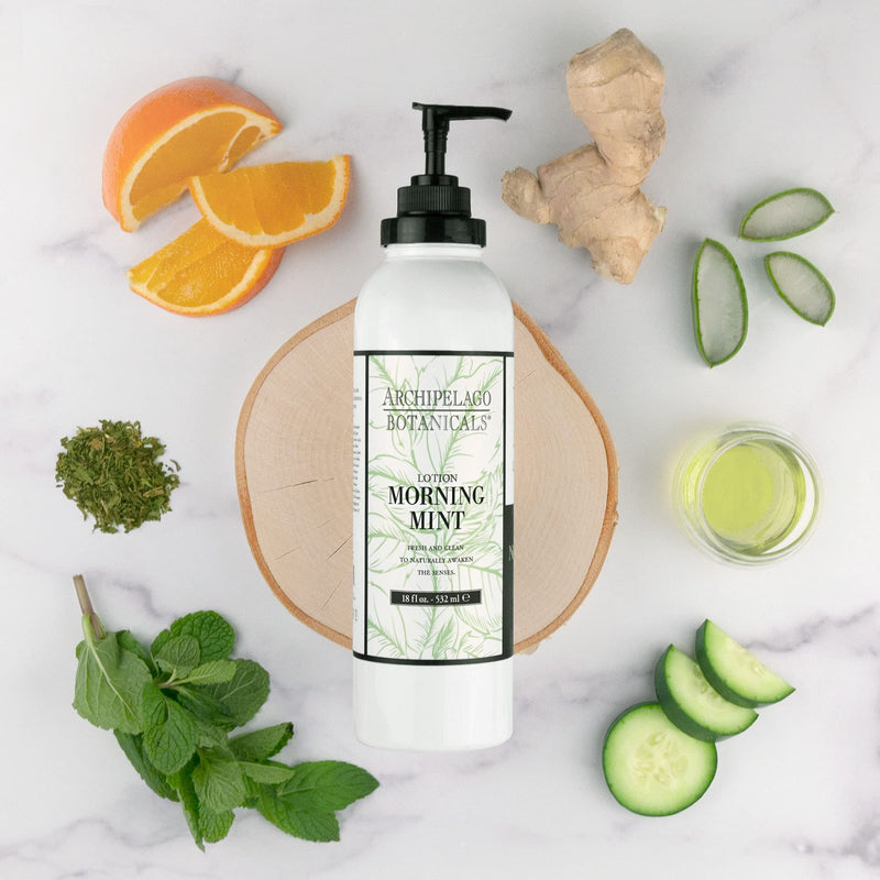 Archipelago Botanicals Morning Mint Lotion. Stimulating and Smoothing Daily Body Lotion. Free From Parabens, Phthalates and GMOs (18 oz) - BeesActive Australia