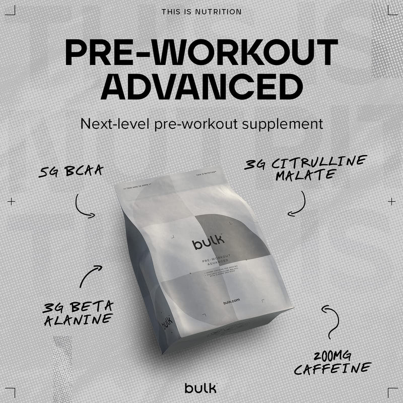 Bulk Pre Workout Advanced, Energy Drink Flavour, 500 g, Packaging May Vary - BeesActive Australia