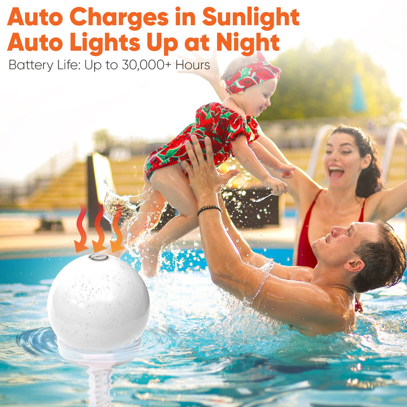 Floating Pool Thermometer w/LED Light - Solar Auto Light-Up Chroma Globe Water Temperature Easy Read Thermometer - for Indoor & Outdoor Swimming Pools, Spa, Hot Tub, Aquarium, Fish Pond - BeesActive Australia