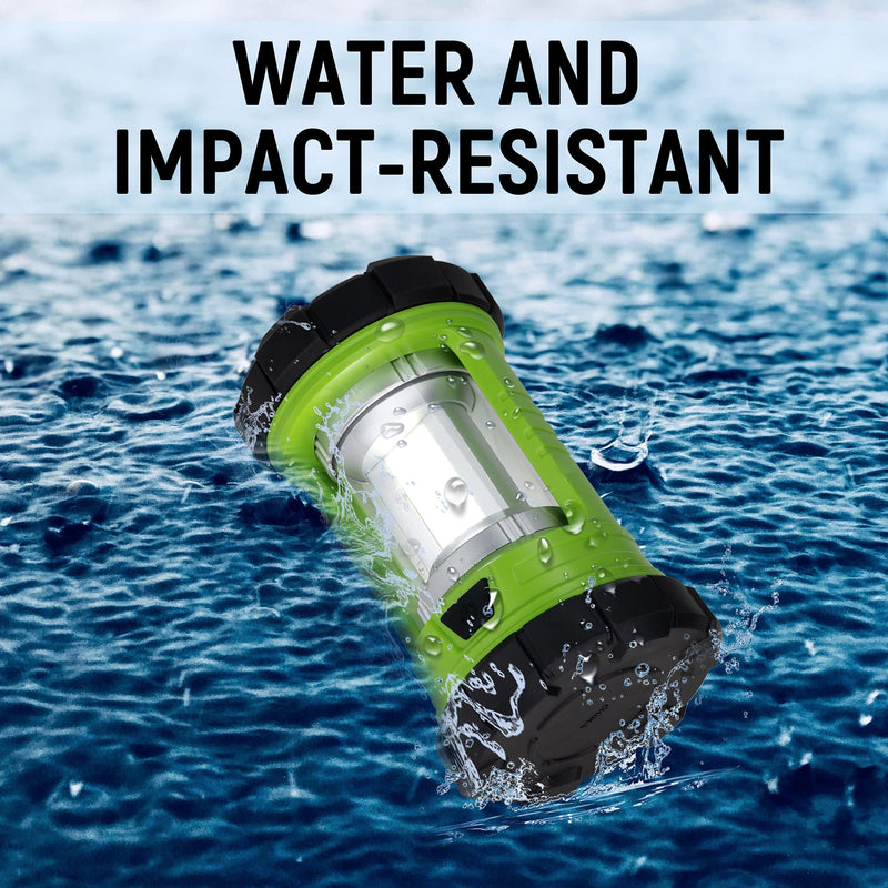 Rechargeable Camping Lantern, 3000LM 5 Light Modes Camping Light 4400 Capacity Phone Charger LED Impact-Resistant Flashlight Lantern Portable Waterproof Hurricane Lanterns for Emergency(Pale Green) Pale Green - BeesActive Australia