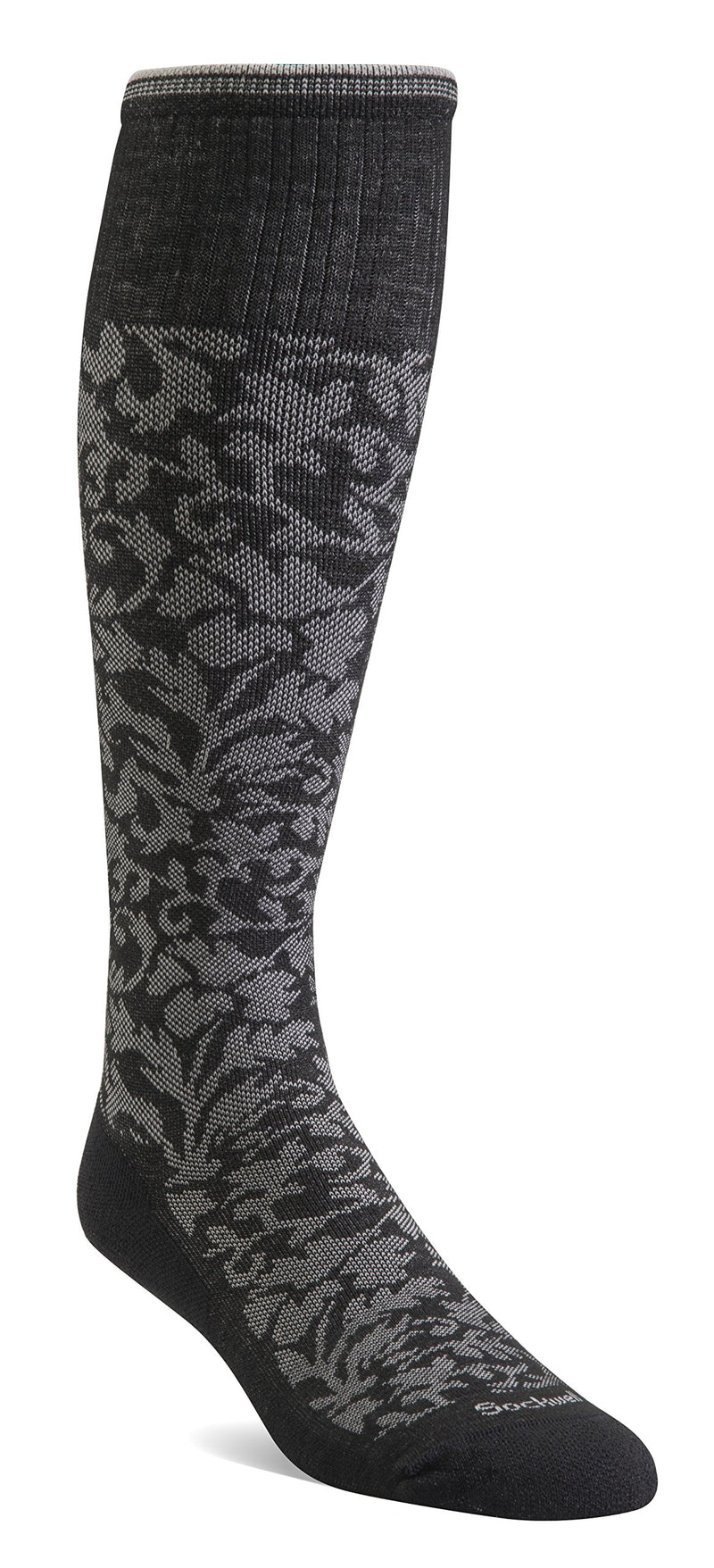 [AUSTRALIA] - Sockwell Women's Damask Moderate Graduated Compression Socks Medium-Large Black 