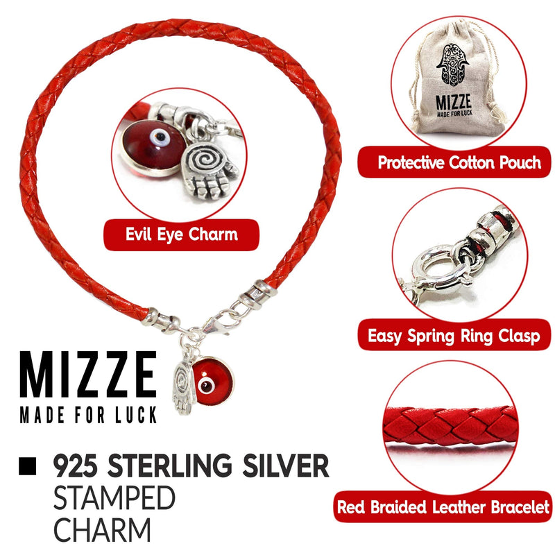 Hamsa Hand Protection Bracelet for Women 7" Length - Silver Hamsa Charm on Red Leather Evil Eye Bracelet for Women - Ojo Bracelet - Red Protection Bracelet Jewelry - Birthday Anniversary Friendship Gift - BeesActive Australia