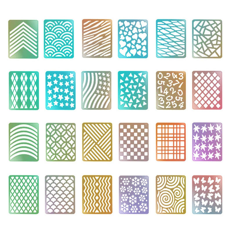 Hicarer 288 Pieces Nail Vinyl Stencils Nail Art Decoration Stickers Set Nail Art Design Stickers Tips Decals, 24 Sheets - BeesActive Australia