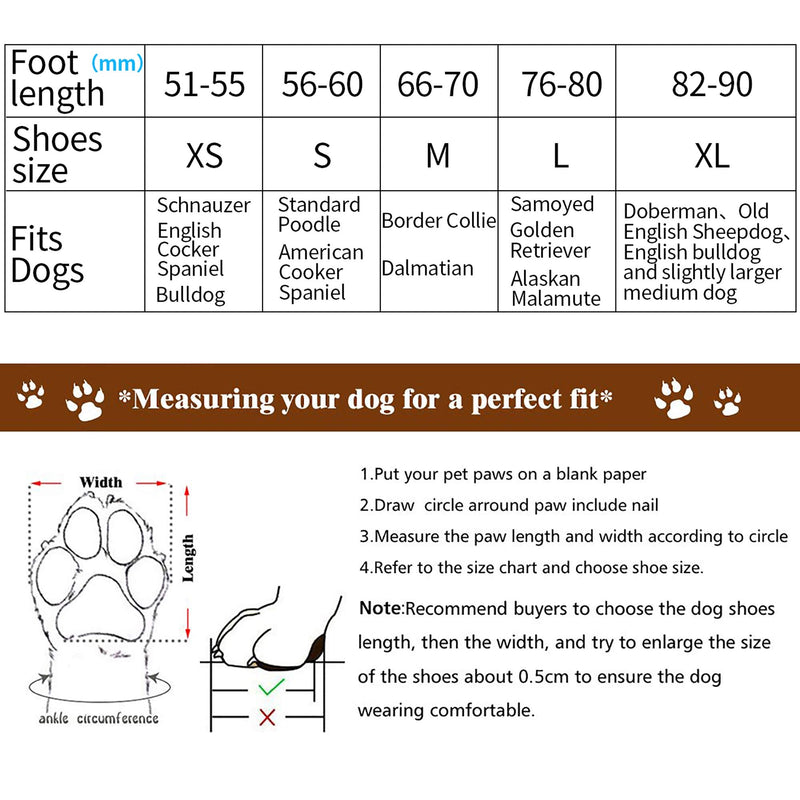 URBEST Dog Shoes, Waterproof Dog Boots, Warm Lining Nonslip Rubber Sole for Snow Winter, Only for Medium and Large Dogs, 2 Pairs XL Black - BeesActive Australia