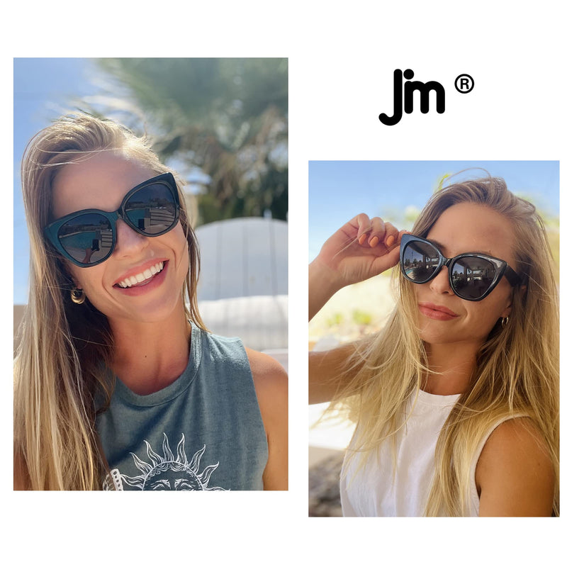 JM Classic Bifocal Reading Glasses Oversized Cateye Stylish Sunglasses Readers for Women Black 1.0 x - BeesActive Australia